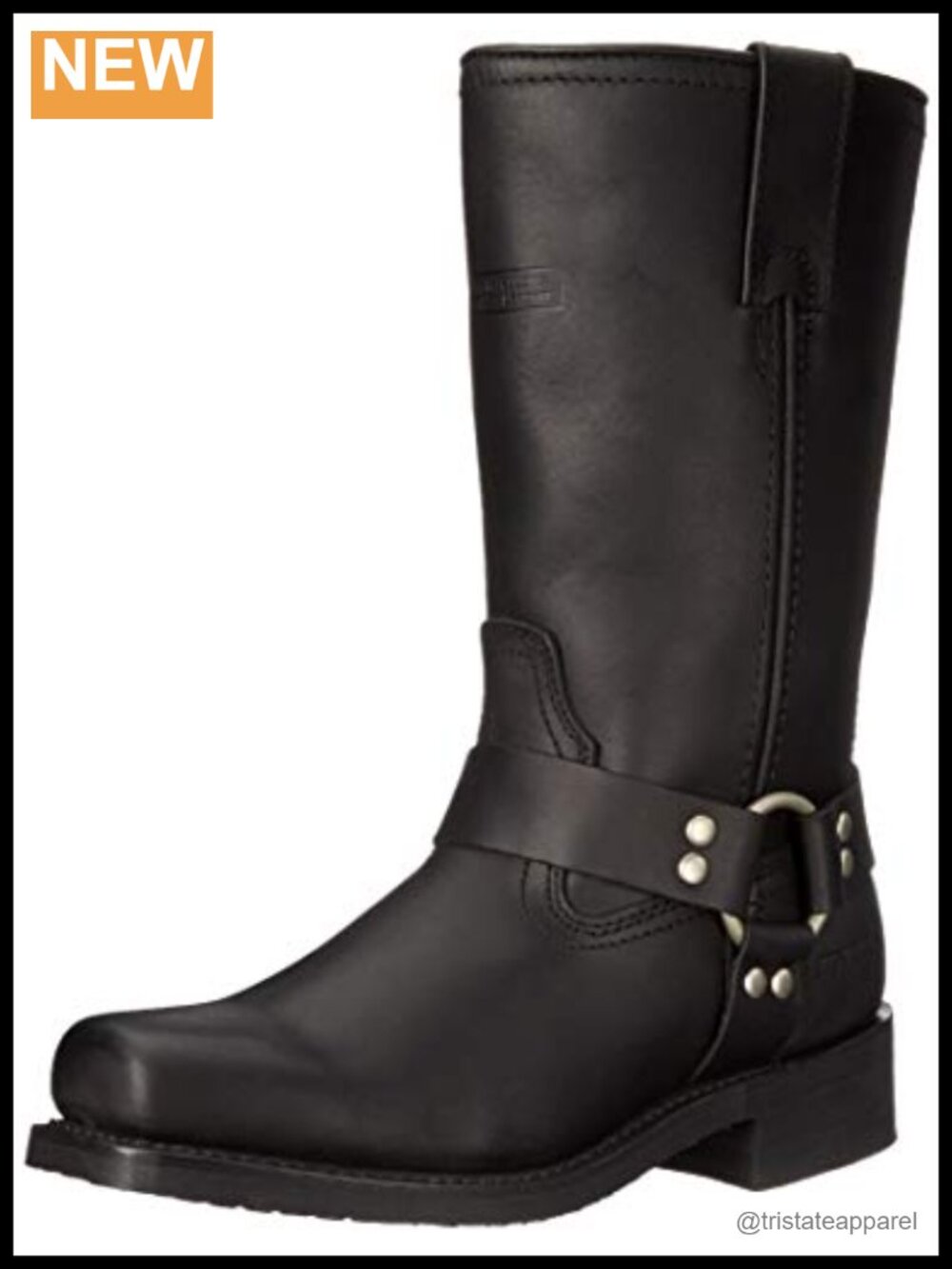 Women's 12" Harness Boot Motorcycle Riding Boot Faux Leather Pull-On